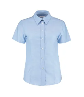 Womens/ladies short sleeve workwear oxford shirt light blue Kustom Kit