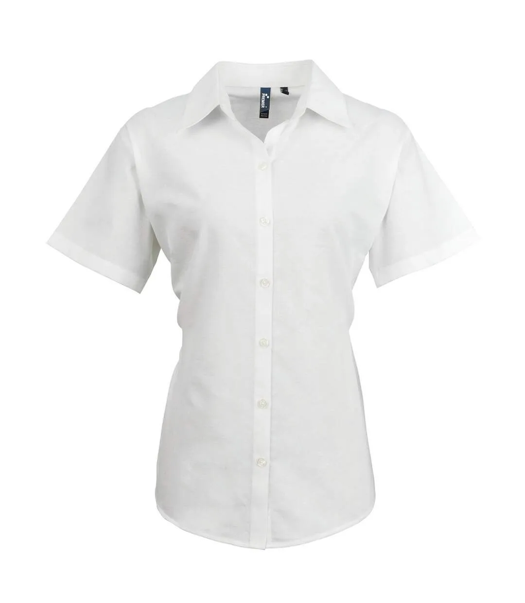 Womens/ladies signature pearlised oxford short-sleeved shirt light blue Premier