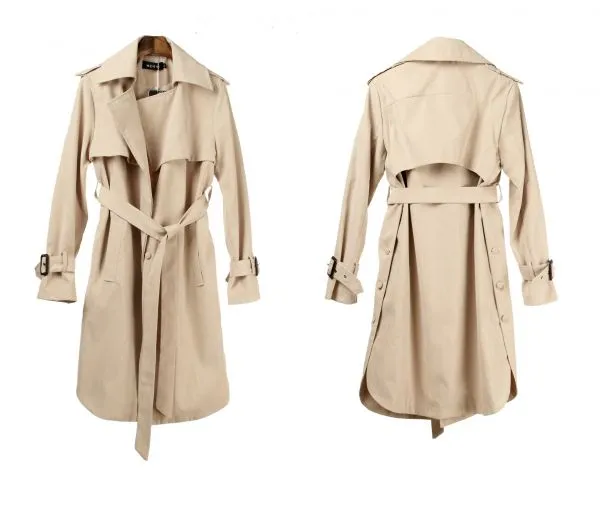 Women's Trench Coat with Trendy Belt