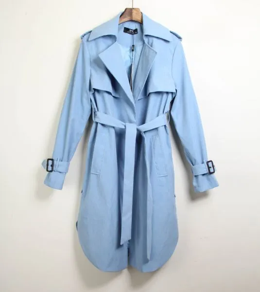 Women's Trench Coat with Trendy Belt